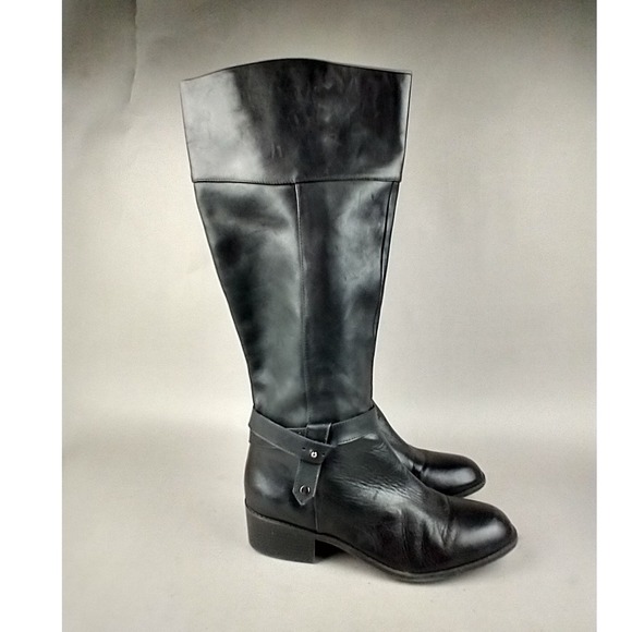 Alfani Shoes - Alfani Berniee Black Leather Tall Riding Boots StepFlex Knee High Womens 10M